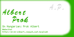 albert prok business card